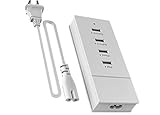 Xtreme 45574 Netzteil Multi Stecker-Schreibtisch, 4 Ports USB Ladegerät Schnell funktioniert A 110/220 Volt mit Kabel Netzteil mit 5,1 A 25 W