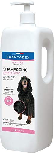 Francodex Pelage Shampoo für Hunde, 1 l, Schwarz/Dunkelbraun