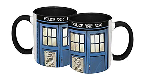 Close Up Doctor Who Tasse Tardis Police Box mit schwarzem Innenteil & Henkel ca. 320 ml - Premium Qualität