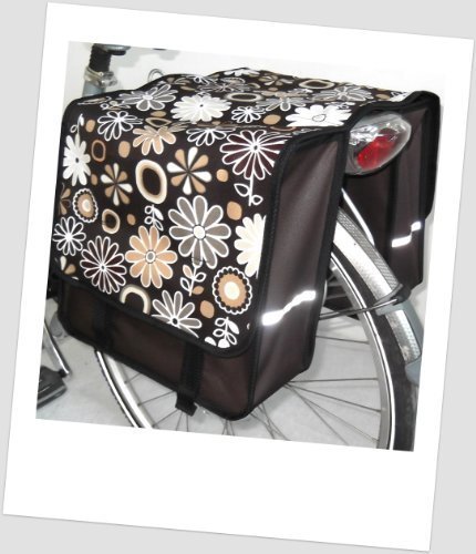 Kinder-Fahrradtasche Joy Satteltasche Gepäckträgertasche Fahrradtasche 2 x 5 Liter Farbe: 14 Flower Brown