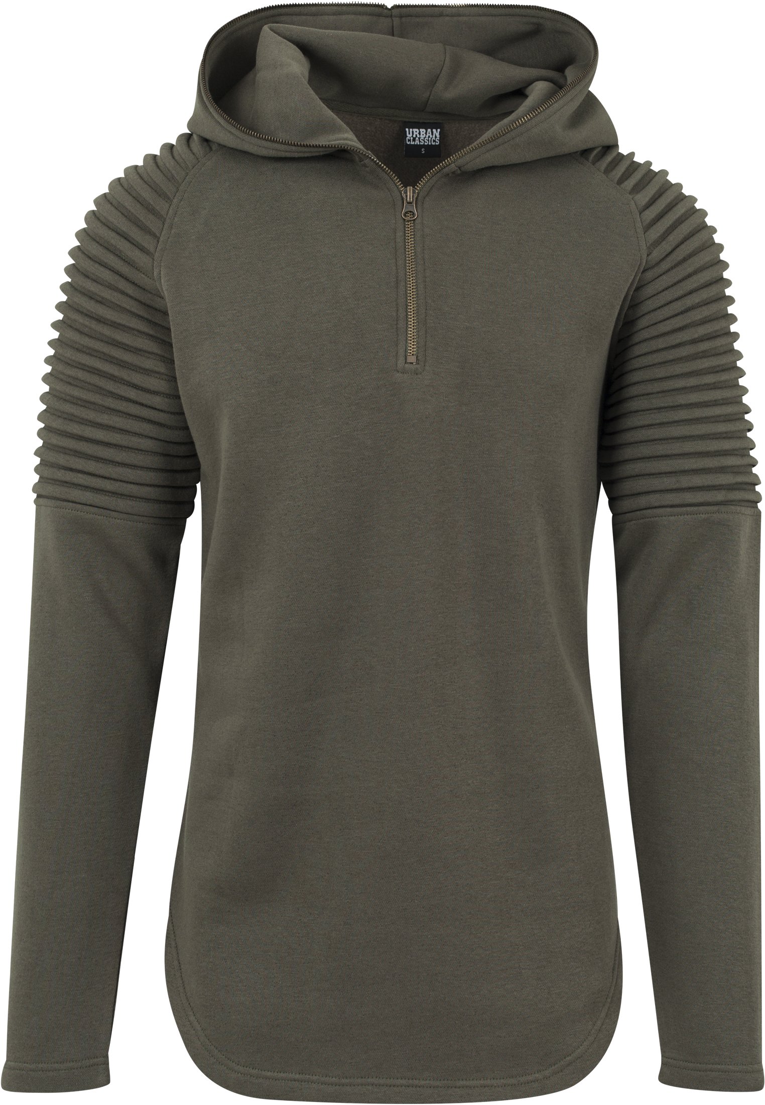 Urban Classics TB1413 Herren Kapuzenpullover Pleat Sleeves Terry Hoody Grün (Olive 176), XX-Large