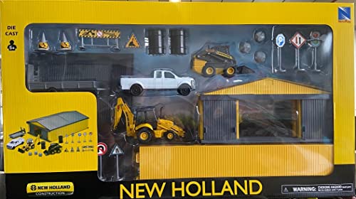 Newray – NEW32135 – Koffer New Holland mit Ausrüstung, Gebäuden und Zubehör – Leiter
