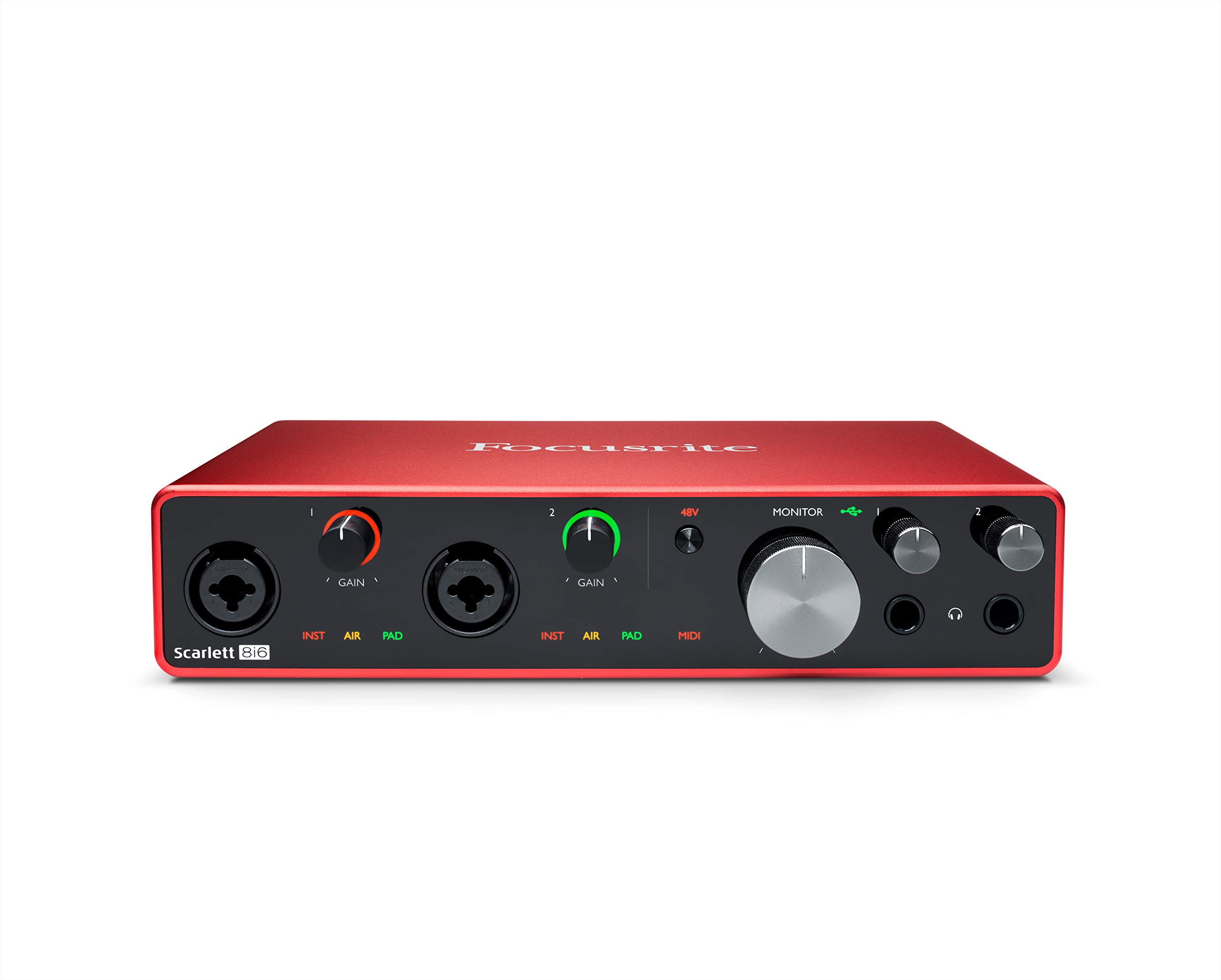 Focusrite Scarlett 8i6 3. Gen USB-Audio-Interface für Aufnahmen, Kompositionen und Streaming – High-Fidelity, Aufnahmen in Studioqualität mit transparenter Wiedergabe