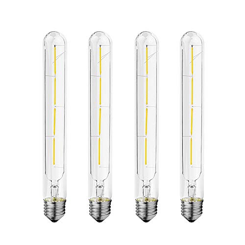 4 Stück LED T30 E27 4W Filament Glühbirne Edison Vintage Dekorativen Rohrförmige Glühlampe Birne kaltes Weiß Licht 60000K,360°Abstrahlwinkel AC220-240V