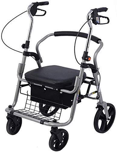 Rollator Walker Senioren Gehgestell Hilfe Leichter Trolley Kinderwagen Mobilität Einkaufswagen mit Sitz und Korb Interessant