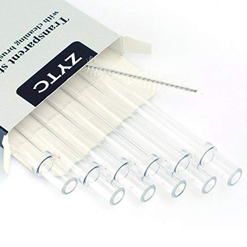 zytc auslaufsicher & Splash Proof Deckel mit Strohhalme und Reinigungsbürsten Set Of 6 Transparent Straws durchsichtig