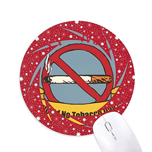 Logo 31te Mai No Tobacco Day No Smoking Wheel Mouse Pad Round Red Rubber