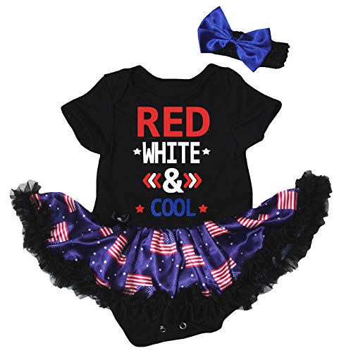 Petitebelle Baby-Kleid mit Tutu, 18 m, Rot / Weiß / Schwarz Gr. 86, Usa Flaggen Tutu