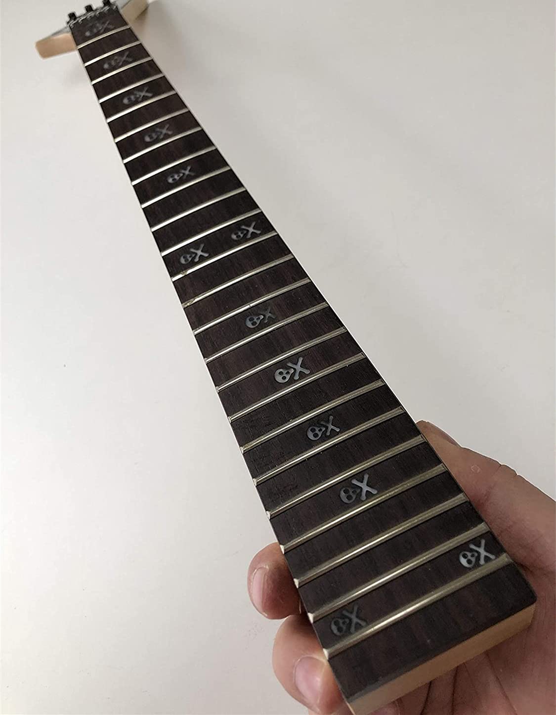 Hals für E-Gitarre, Palisander-Griffbrett, Skelett-Inlay, Ahorn, 24 Bünde, 64,8 cm Mensurlänge
