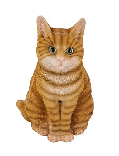 ABC Home Garden Deko-Figur Katze ♦ ✔ echt wirkend ✔ Bewegungssensor ✔ Ein-& Ausschalter, rot/orange, ca. 18 x 20 x 29 cm