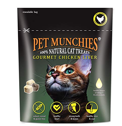 Pet Munchies Gourmet Hühnerleber Katzen Snacks (8 Packungen) (8 x 10g) (kann variieren)