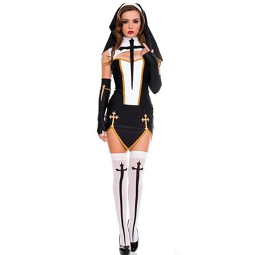 WSZJLN Halloween-Kostüm für Erwachsene, Missionar, Maskerade, Party, Priester, Nonne, Bühnenauftritt, Kostüm – abgebildet – Einheitsgröße