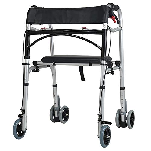 Robuster Rollator mit Sitz, leichte Gehhilfe mit Rädern, Bremsen und Rückenlehne, für Senioren/Erwachsene/Behinderte (Farbe: Stil 2). Dekoration