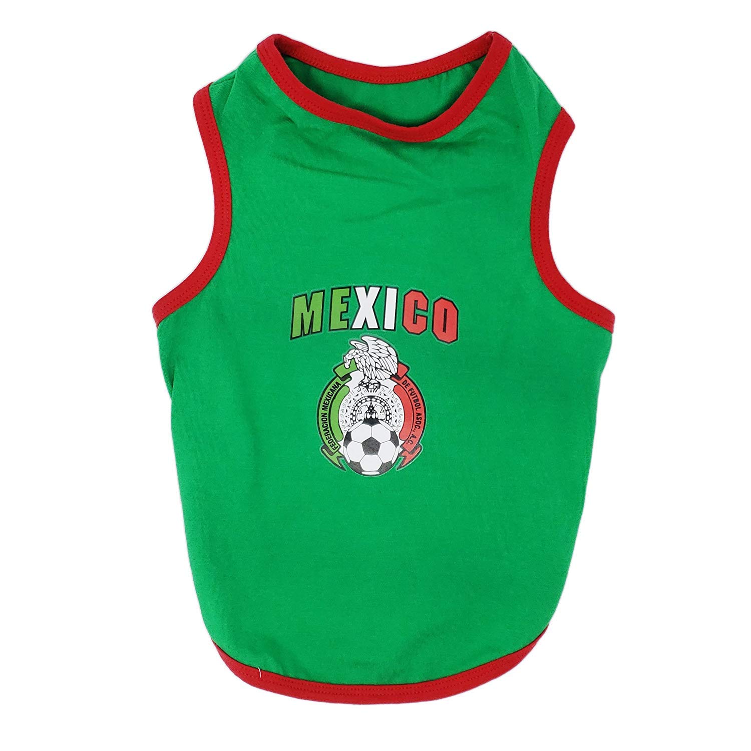 Chaya Pet Tank Soccer Mexiko Sommerkleidung für kleine Hunde, Größe M, Grün