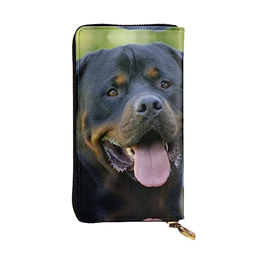 TEMKIN Rottweiler Tapete Bedruckte Damen Geldbörse, Herren Reißverschluss Clutch mit Kartenfach Große Kapazität Kartenetui, Rottweiler-Tapete, Einheitsgröße