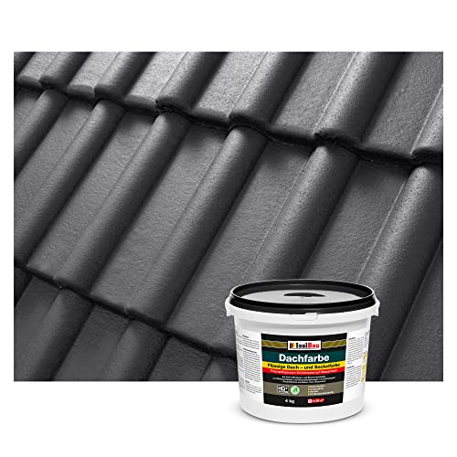Dachfarbe Sockelfarbe Dachbeschichtung Dachlack Dachsanierung Polymermembran 4 kg Anthrazit