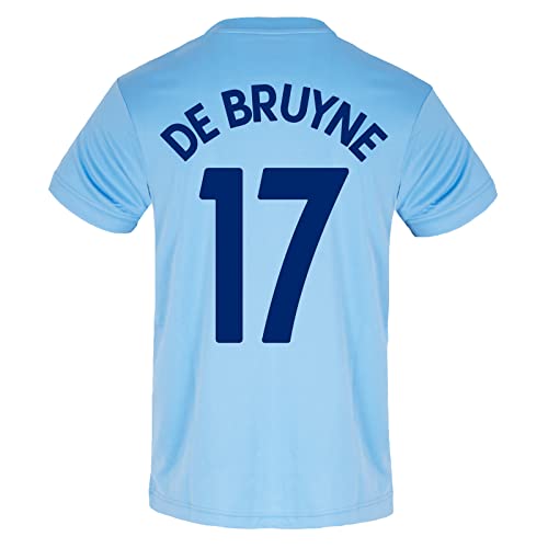 Manchester City FC - Herren Trainingstrikot aus Polyester - Offizielles Merchandise - Geschenk für Fußballfans - Himmelblau - V-Ausschnitt - De Bruyne 17 - M