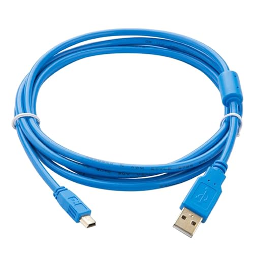 UGCMAFWLU Geeignetes USB-Mini-Port-Programmierkabel USB-MT6000/MT8000 der FP0R/FP0H/FP7/FP-XH-Serie (Color : Blue GoldPlated Type, Size : 5m)