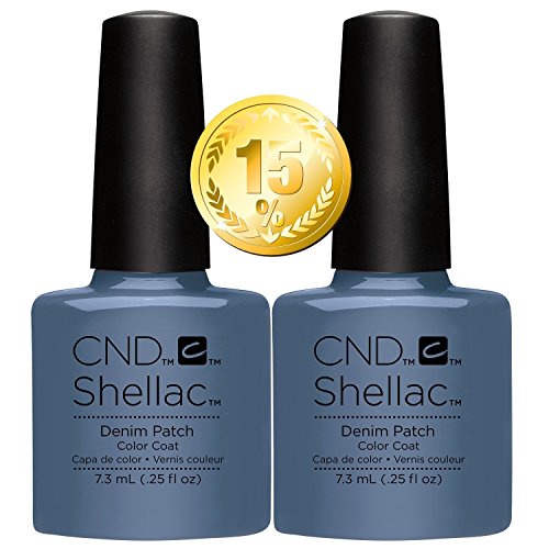 CND Shellac UV/LED Power Polish, denim Patch 7,3 ml – Pack of 2