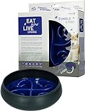 Eat Slow Live Hunde Anti Schling-Napf für gesünderes Fressen 20cm blau rutschfest