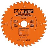 CMT Orange Tools Kreissägeblatt HW 210 x 2,8 / 1,8 x 30 Z=36 15° ATB - 291.210.36M - für Längs- und Querschnitte