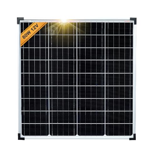 Enjoysolar Mono 80 W 12V Monokristallines Solarpanel Solarmodul Photovoltaikmodul ideal für Wohnmobil, Gartenhäuse, Boot