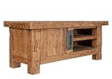 SIT-Möbel Coral 4415-01 Lowboard mit 2 offenen Fächern & 1 Tür, recyceltes Teakholz, braun, 130 x 45 x 50 cm