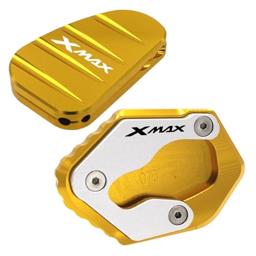 LTADX Kompatibel mit XMAX300 Xmax 250 2017 2018 2019 2020-2023 Motorrad-Seitenständer Verstärker Parkständer Erweiterungsplatte Zubehör (Color : A B Gold, Size : 5)