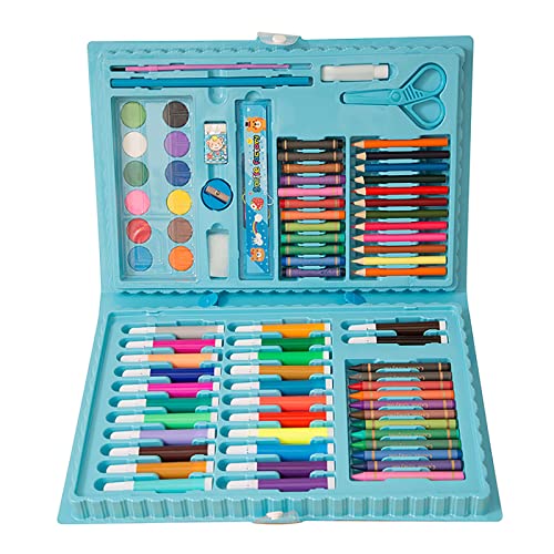 FOTTEPP Deluxe 6-in-1 Art Creativity Set, Drawing Supplies, 6 in 1 Deluxe Art Set for Kids, Painting, Drawing & Art Supplies (Blue-86pcs Set)