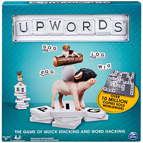 Spin Master Upwords, lustiges und stimulierendes Wortspiel für die ganze Familie mit überlappenden Buchstaben, ab 8 Jahren