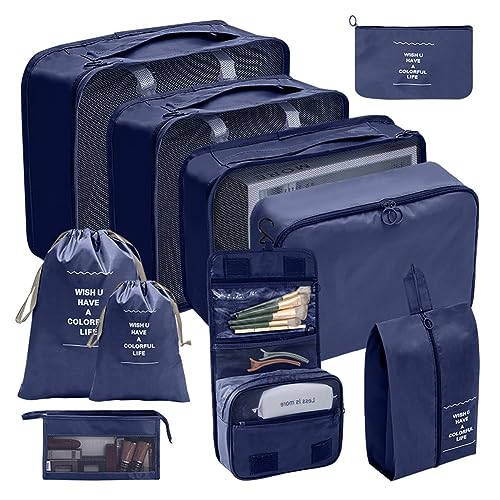 Rojeam Koffer Organizer Set 7/8/10 Teilig Reisetasche in Koffer Wäschebeutel Aufbewahrungstasche Kleidertaschen Gepäck Aufbewahrung Taschen
