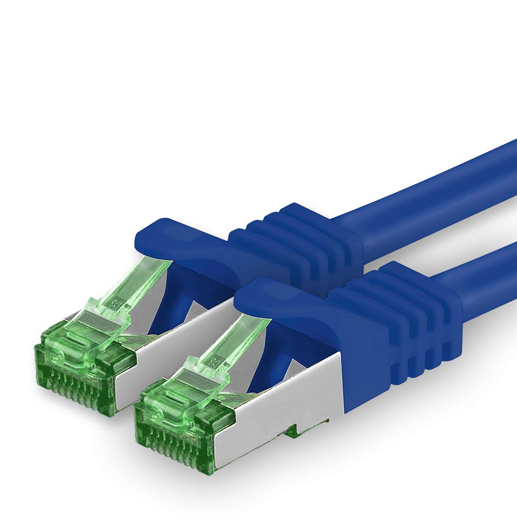 1aTTack.de 20 M Cat.7 Netzwerk-Kabel 1 Stück Cat7 Patch-Kabel Lan-Kabel Ethernet RJ45 10 Gbit/s (Alle Internetgeschwindigkeiten) Blau 20 Meter