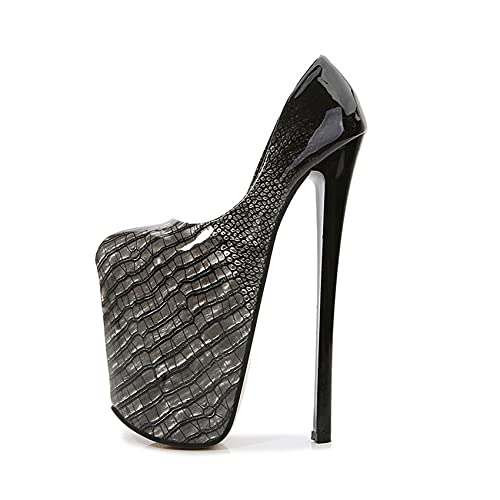 ZXCVB 22cm Extreme High Heels Schuhe Frau Mode Luxus Plattform Pumps Frauen Heeled Shoes Dame,Silber,39
