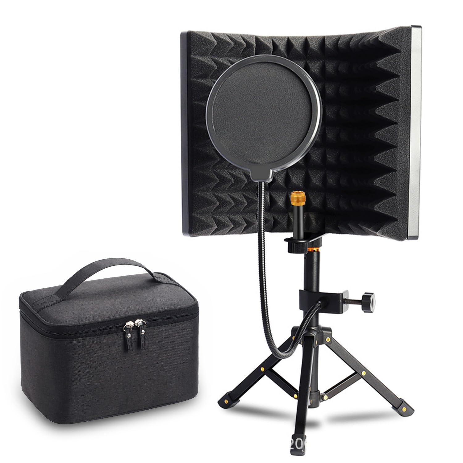 LCKJLJ Mikrofonständer, Desktop-Aufnahme, schalldichte Abdeckung, verstellbare Höhe, geeignet für Live-Übertragung, Singen, Hörbuch-Synchronisation (3)
