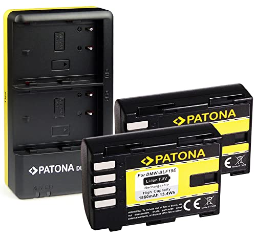 PATONA Dual Schnell-Ladegerät + 2X Akku DMW-BLF19 für Panasonic Lumix DMC-GH3 DMC-GH3A DMC-GH4 inkl. USB Kabel
