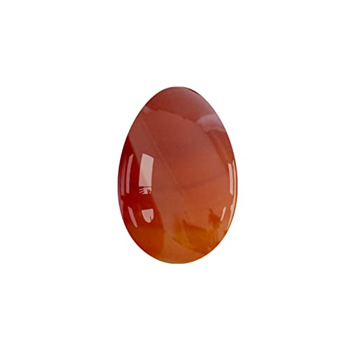 Ungebohrte Yoni-Eier, 45 x 30 mm, natürliches Rosenquarz-Massage-Ei, Obsidian-Kristall-Jade-Eier, Kegel-Übungs-Massageball, Jade-Eier (Color : Red Agate Eggs)