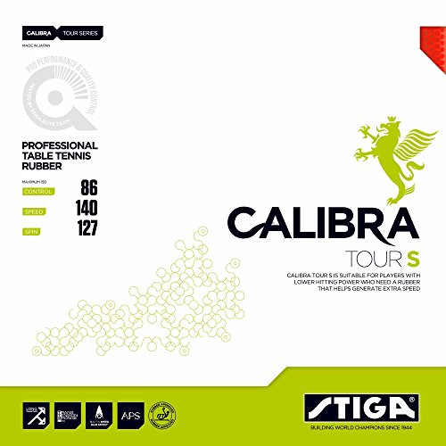 Stiga Unisex – Erwachsene Calibra Tour S 1,7 mm Tischtennisbeläge, Rot, One Size