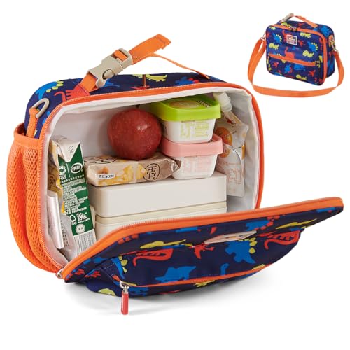 Sunveno Lunchpaket Schule Stück Lunchtasche Thermotasche Kinder Lunchbag Für Kinder Picknicktasche Wiederverwendbare Lunchtasche，26 * 21 * 10 Blau