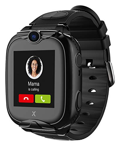 Xplora XGO 2 - Telefon Uhr für Kinder (mit SIM-Karte) 4G, Anrufe, Nachrichten, Schulmodus, SOS-Funktion, GPS, Kamera, LED-Licht, Schrittzähler - inkl kostenlosem Tarif-Vertrag für 3 Monate (SCHWARZ)