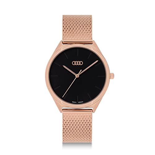 Audi 3102200400 Armbanduhr Damen Uhr, roségold/schwarz