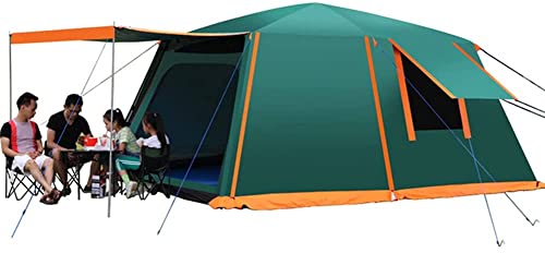 Wasserdichtes Kuppelzelt mit Veranda, automatisches Pop-up-Zelt, Sonnenschutz, einfacher Aufbau, doppelte Lage, Familien-Campingzelte mit Tragetasche für Outdoor-Camping, Angeln (grün 5), wunderschöne