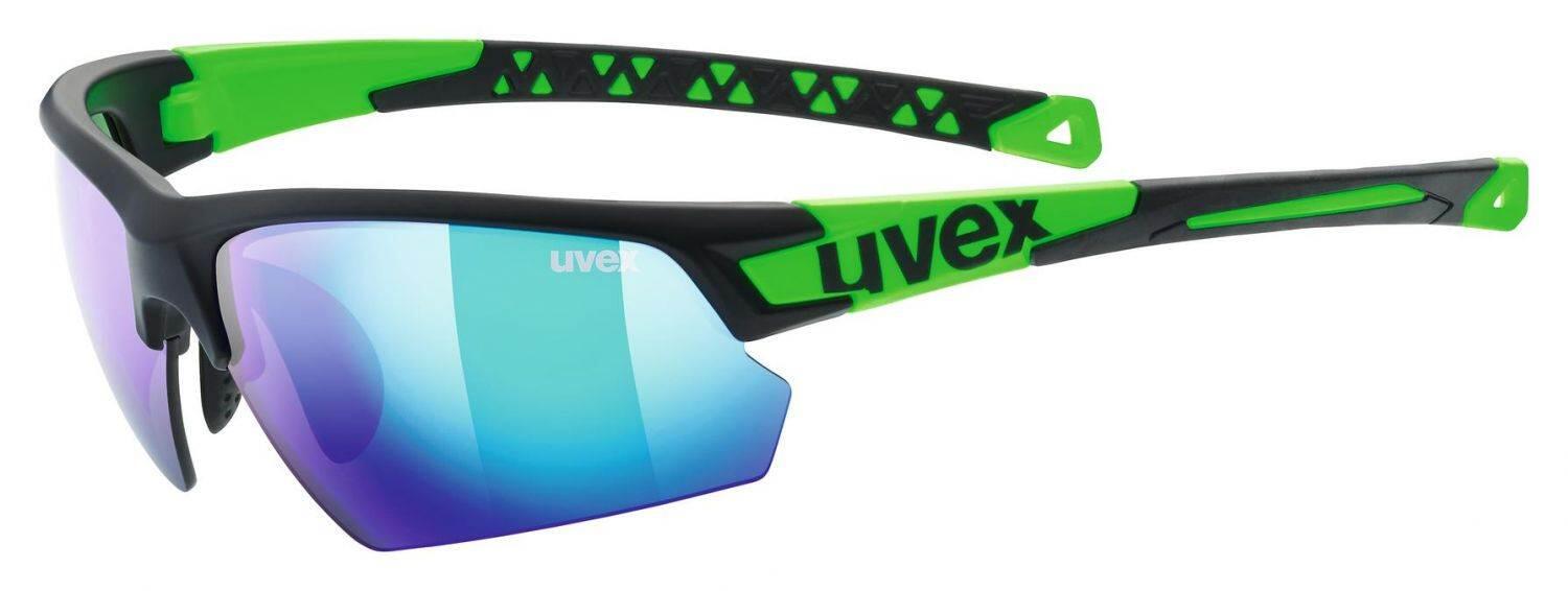 uvex Sportstyle 224 Sportbrille (2716 black mat/green, mirror green (S3))