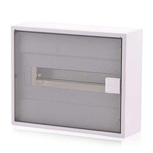 Sicherungskasten 1 reihig für 12 Module Aufputz mit DIN Schiene transparente Tür IP40 für die Trockenraum Installation im Haus