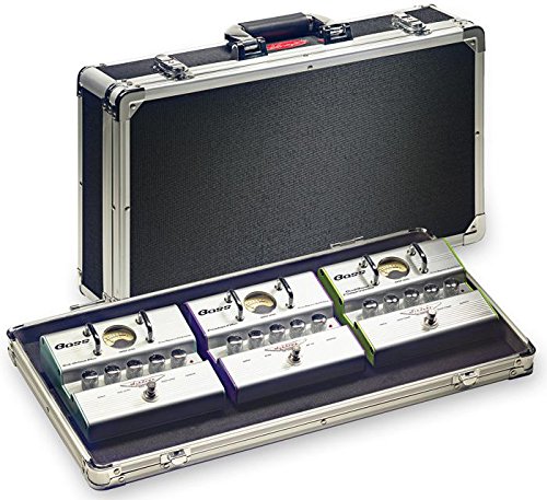 Kirstein Effektpedal Case (Koffer für Effektpedale, abnehmbarer Deckel, ABS, Griff) schwarz/silber