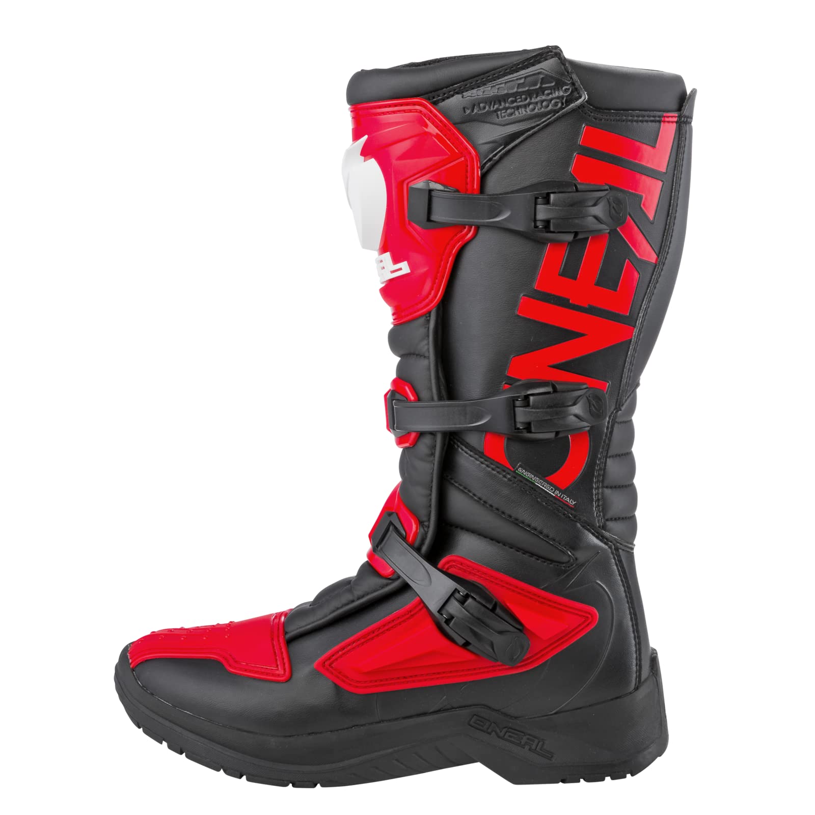 O'NEAL | Motocross-Stiefel | Motorrad Enduro | Innerer Knöchel-, Fuß, und Schaltzonenschutz, Perforiertes Innenfutter, hochwertiger Mikrofaser | Boots RSX | Erwachsene | Rot | Größe 40