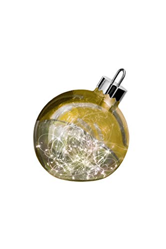 sompex LED Dekoleuchte Ornament | Große Weihnachtskugel mit Beleuchtung | Dekoelement Fußboden/Fensterbank, Farbe:Gold, Durchmesser:Ø 25 cm