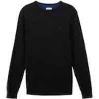 TOM TAILOR für Männer Pullover & Strickjacken Schlichter Strickpullover Black, XXL