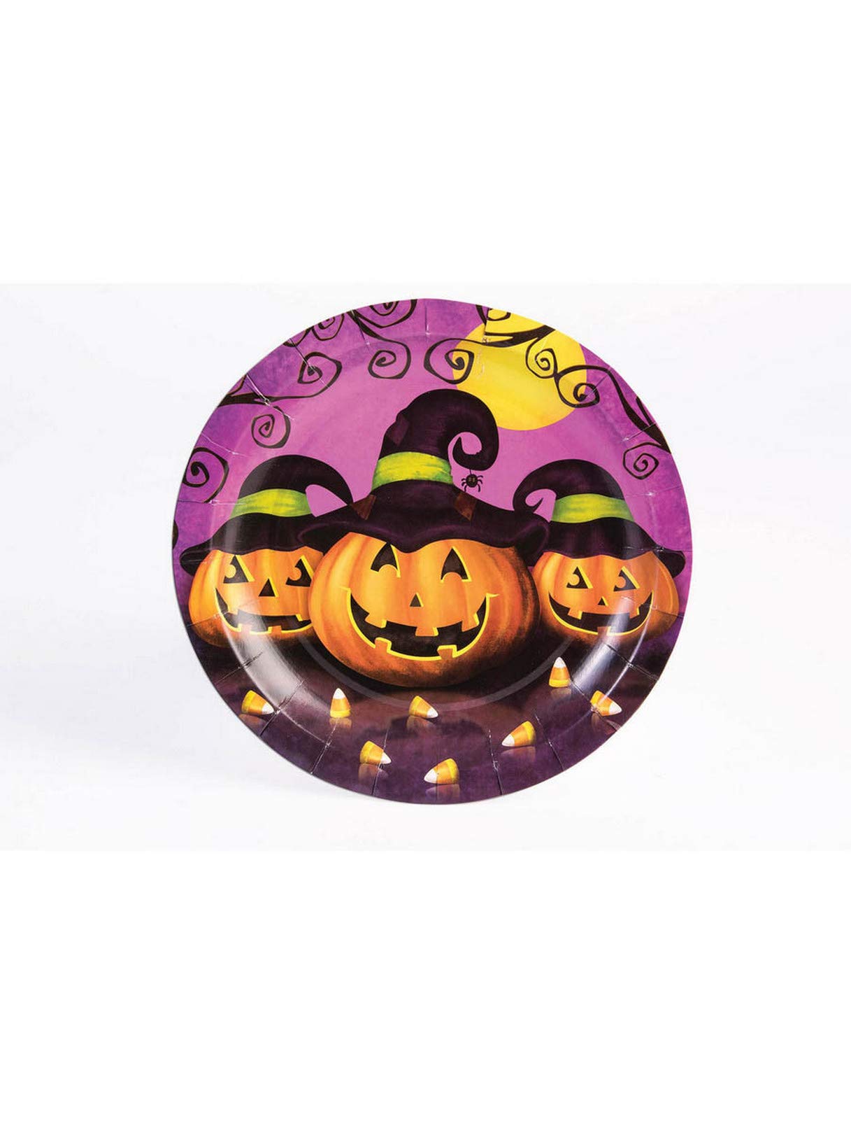 Forum Novelties 76850 Halloween Dekorative Kürbis Pappteller, 17,8 cm Durchmesser, 8 Stück, mehrfarbig