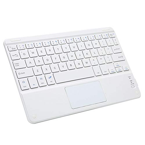 Drahtlose Tastatur mit Touchpad, tragbare 9-Zoll-Ultra-Slim-Multifunktions-Bluetooth-Tastaturen mit Volltasten und FN-Medientasten, Scissors Feet Design für Android, OS X und Windows