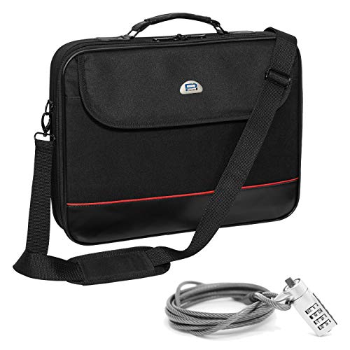 PEDEA Laptoptasche "Trendline" Umhängetasche Messenger Bag für 18,4 Zoll (46,7 cm) inkl. Notebookschloss, schwarz